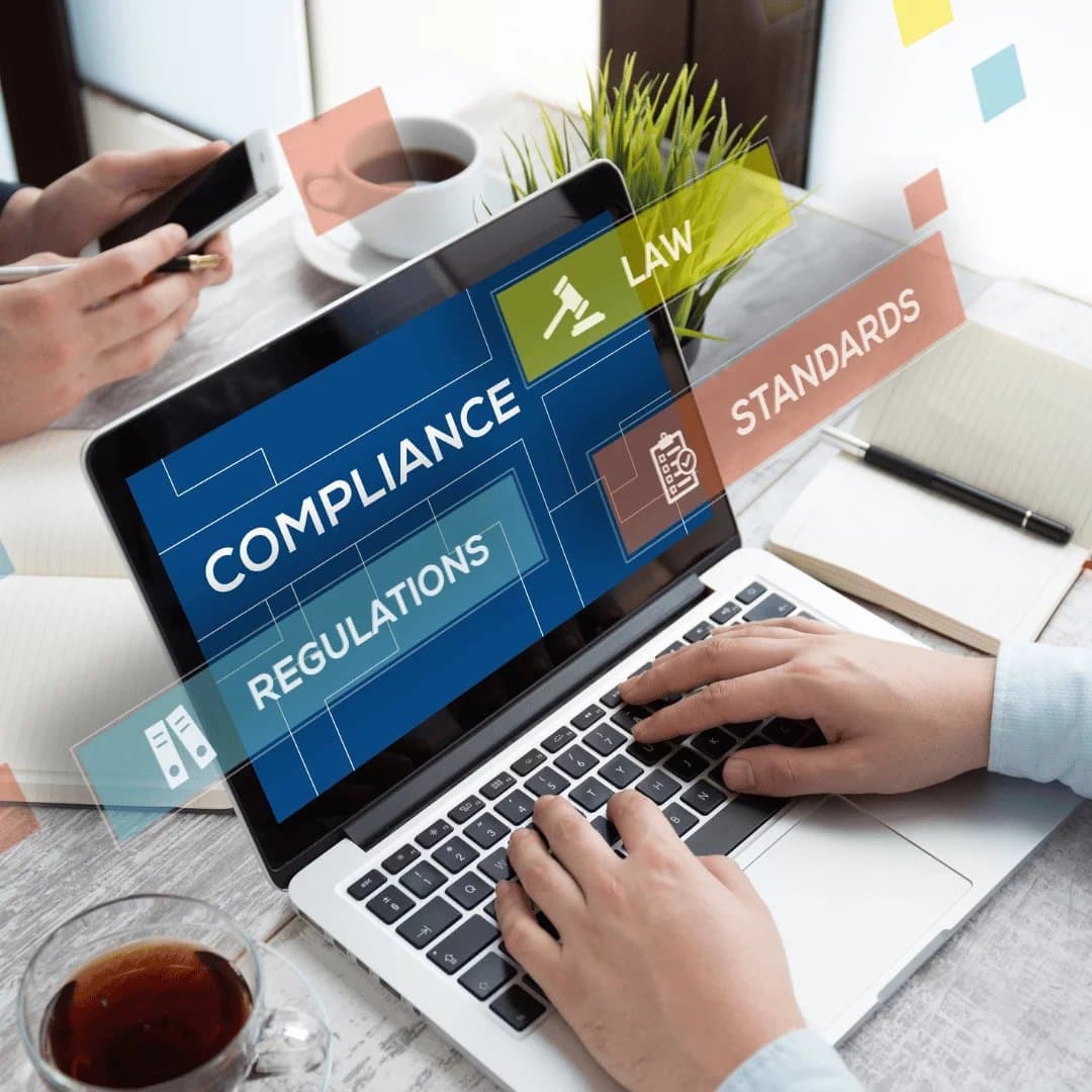 Audit trail and statutory report dashboard with ledger-style rows